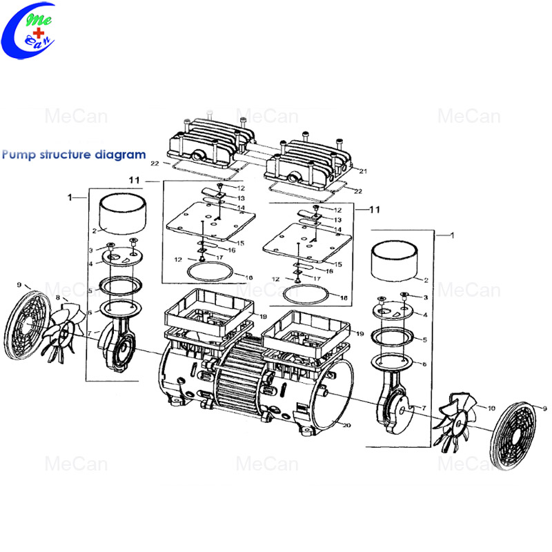 Hot-selling Dental Equipment Silence Oil Free Air Compressor 9