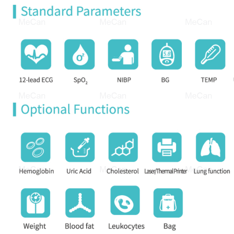 Portable 3 6 12 Channel Lead Digital ECG Machine with Interpretation 10