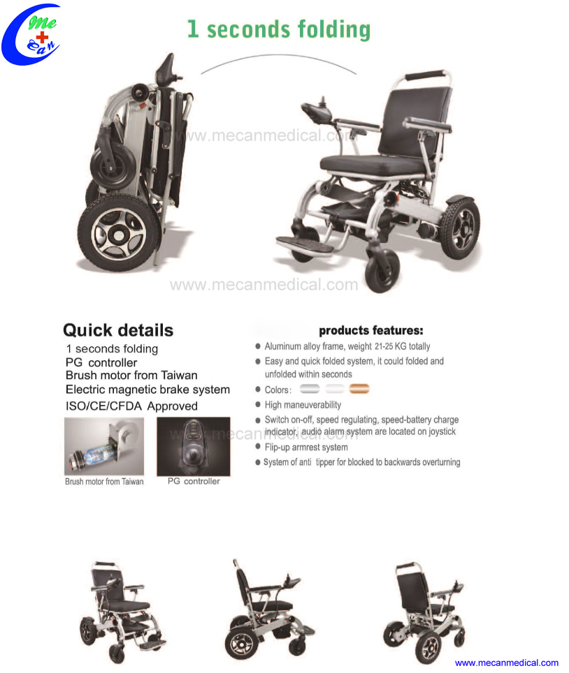 Medical Handicapped Lightweight Folding Electric Wheelchair 8