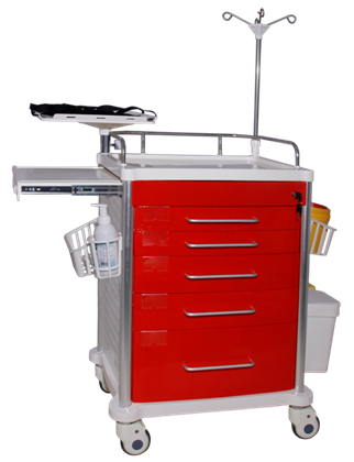 Rescue room, intensive care unit: rescue trolley/ emergency trolley 6