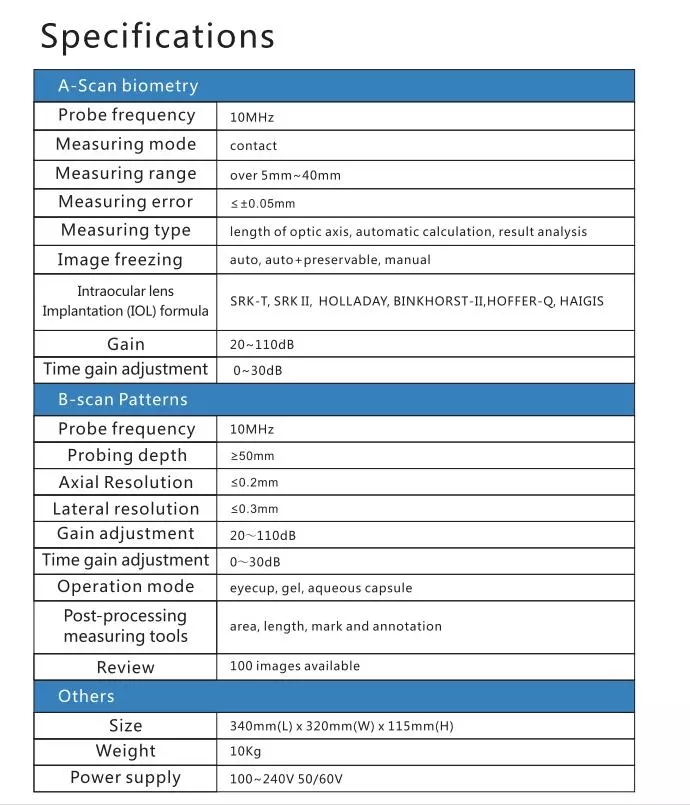 Ultrasonic A/B Scanner for Ophthalmology Ultrasonic A/B Scanner for Ophthalmology