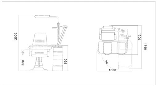 Ophthalmic Unit Optometry Combined Table Set Ophthalmic Unit Optometry Combined Table Set