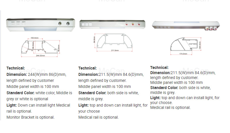 Hot Sale Medical Ward Unit, Hospital Bed Head Unit with Good Price 11