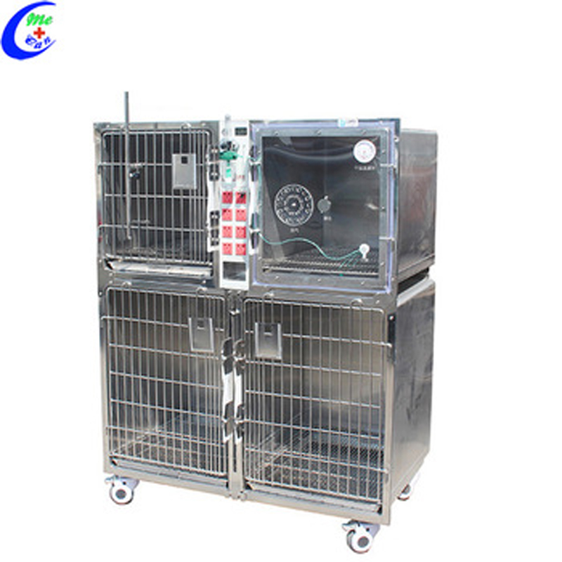 Veterinary Stainless Steel Big Cat Cage With Oxygen Cage 2