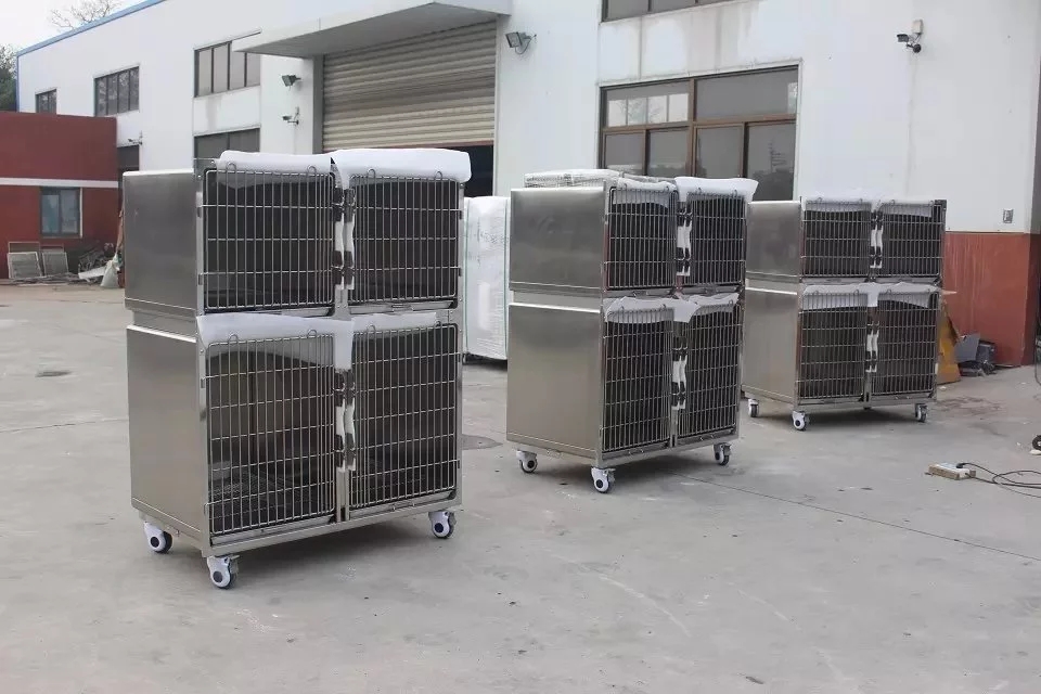 Veterinary Stainless Steel Dog Kennel Cages, Vet Equipment Animal Cages For Sale 5