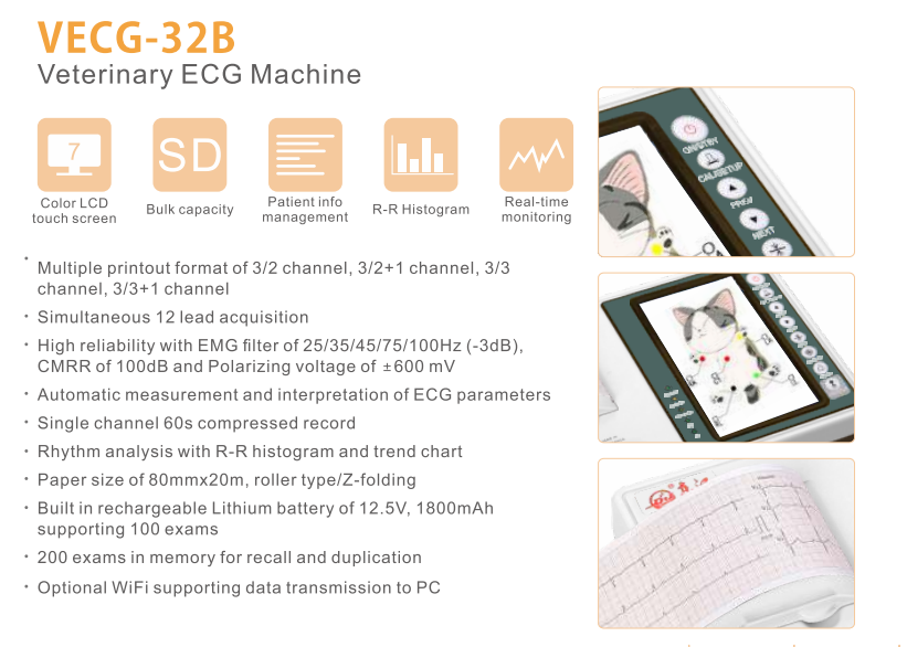 Real-time monitoring of animal ECG veterinary drugs 3