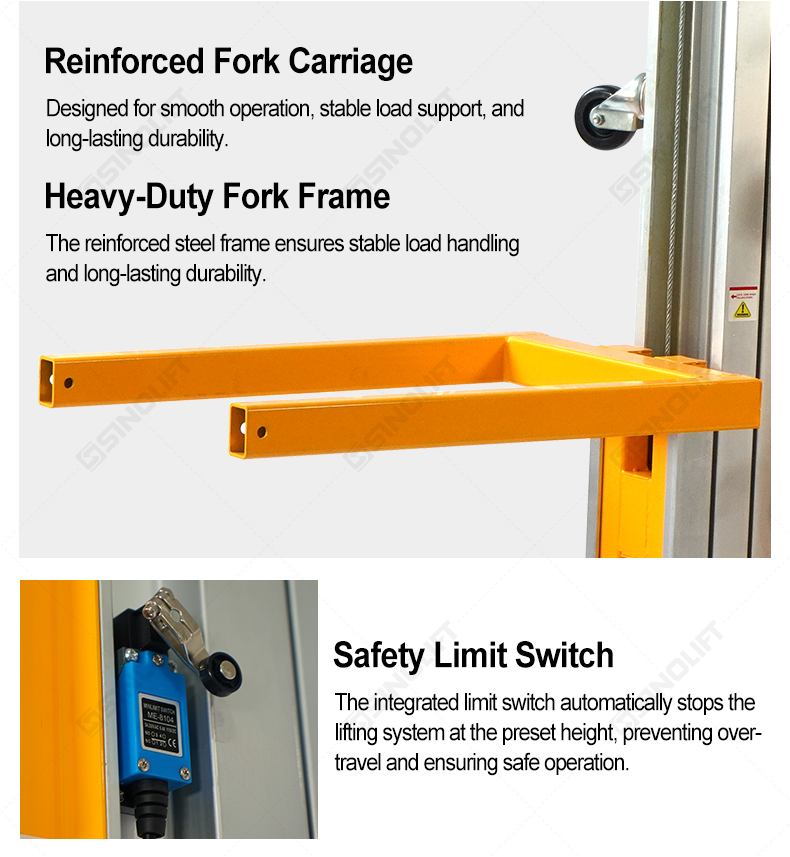 SINOLIFT ELGA-DC Semi-Electric Aluminum Material Lift for HVAC & Construction