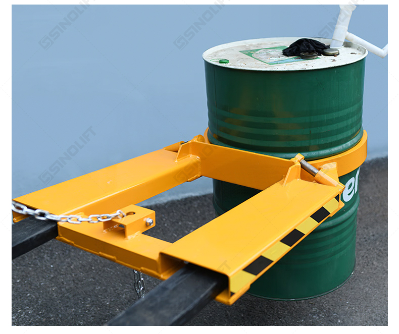 Forklift accessory for safe and efficient drum transportation