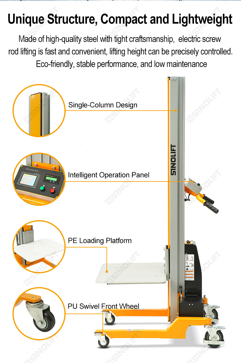 ESG screw-driven stacker designed for accurate docking with equipment and production lines.