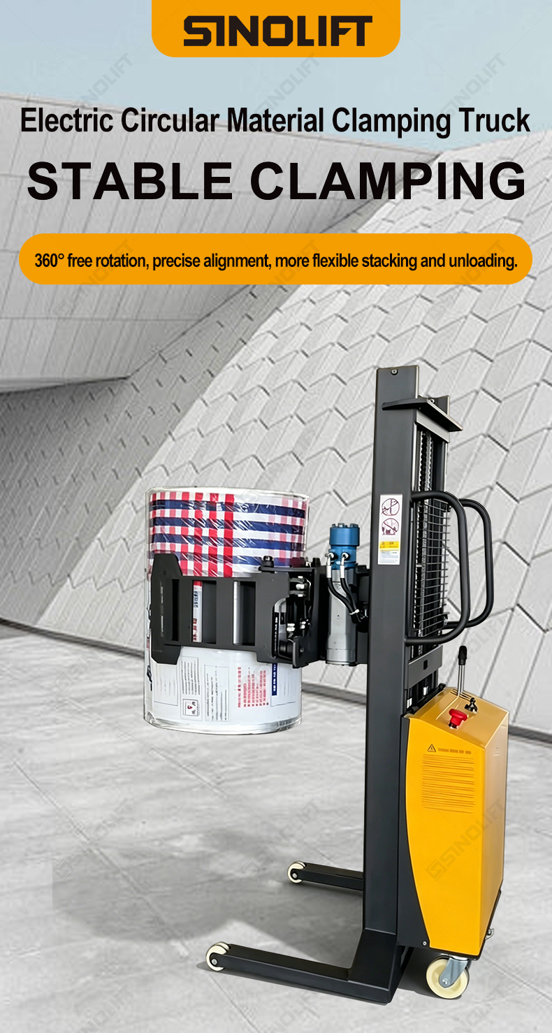 SINOLIFT CTD350-R720 Semi-Electric Roll Handling Stacker with 360° Rotating Clamp