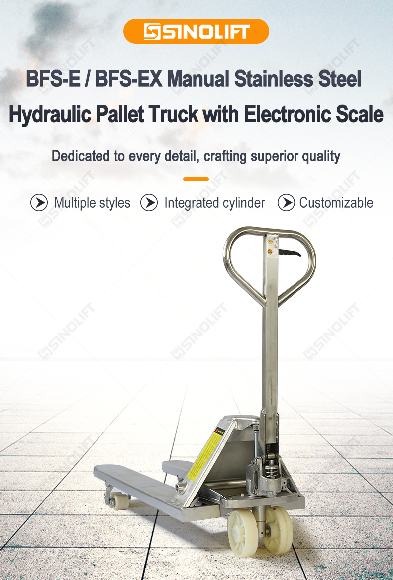 SINOLIFT BFS Premium Stainless Steel Manual Pallet Truck for Food & Cleanroom