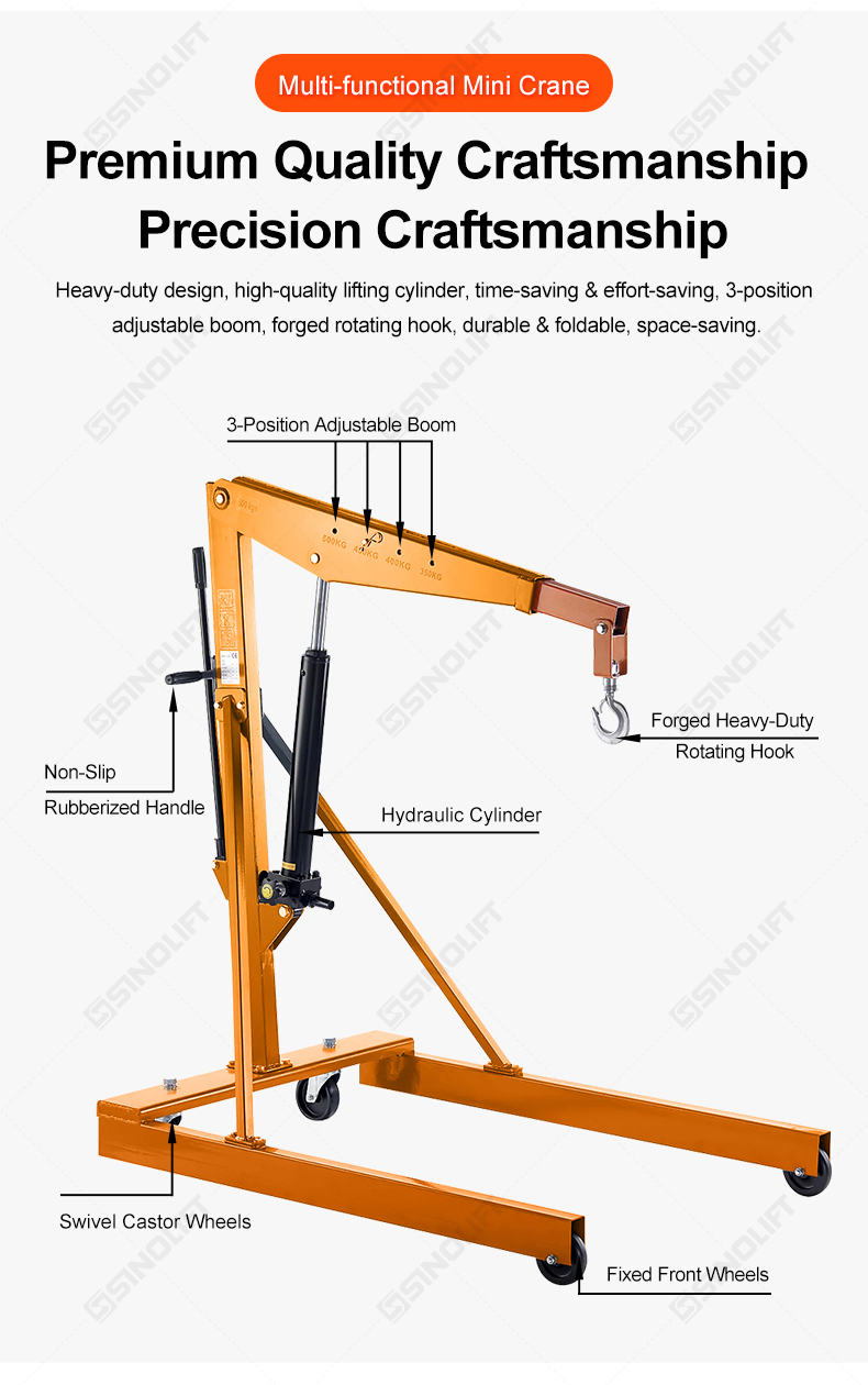 Customizable non-standard folding crane – adaptable to specific load/height requirements