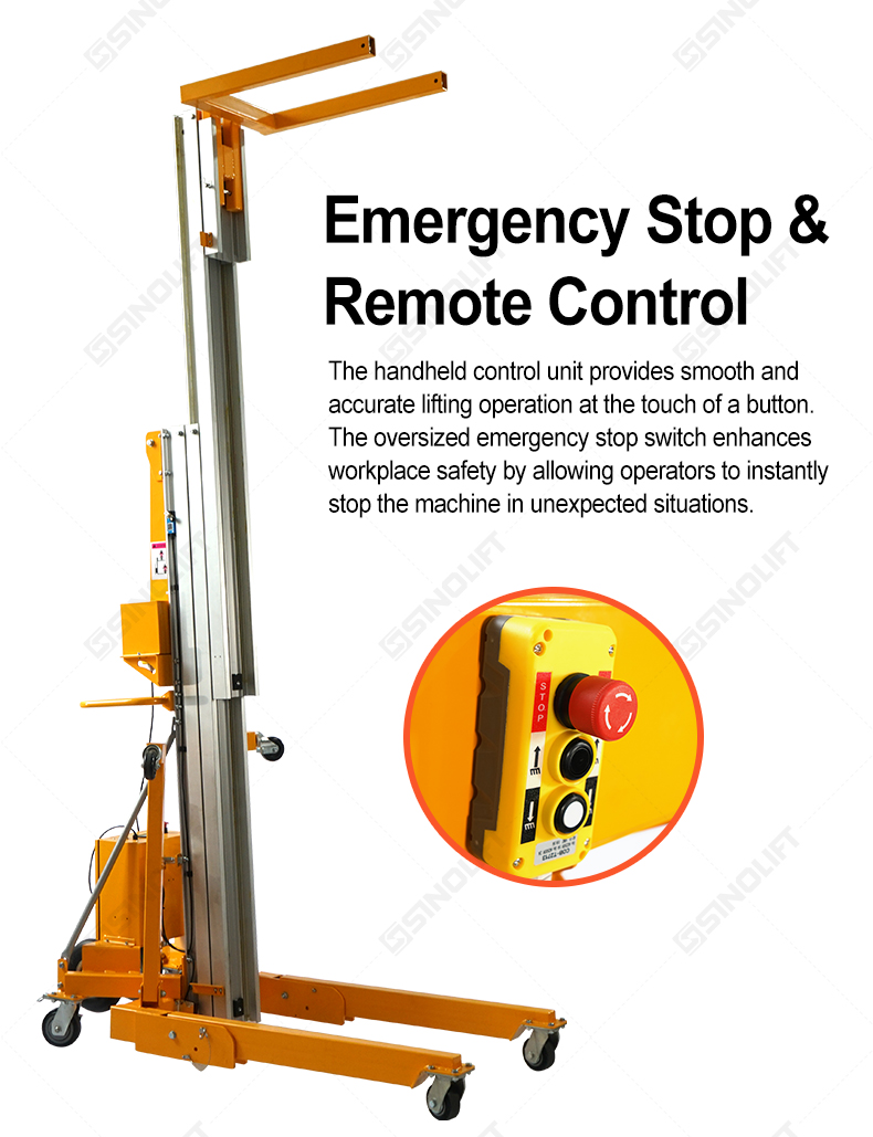 SINOLIFT ELGA-DC Semi-Electric Aluminum Material Lift for HVAC & Construction