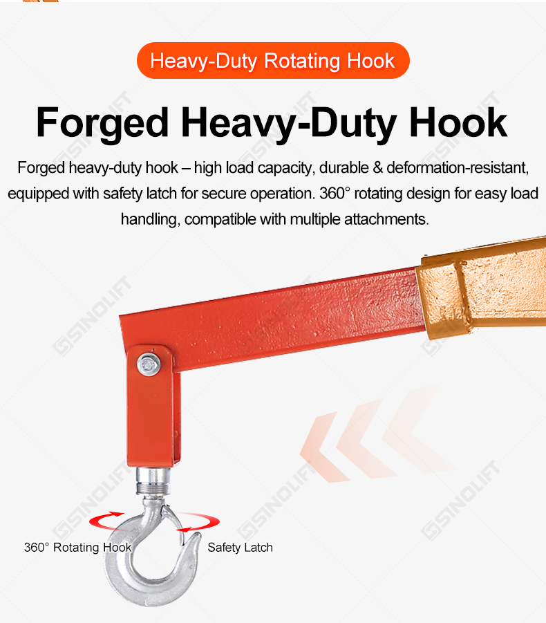 Heavy-duty foldable shop crane with chrome-plated piston rod & reinforced steel frame