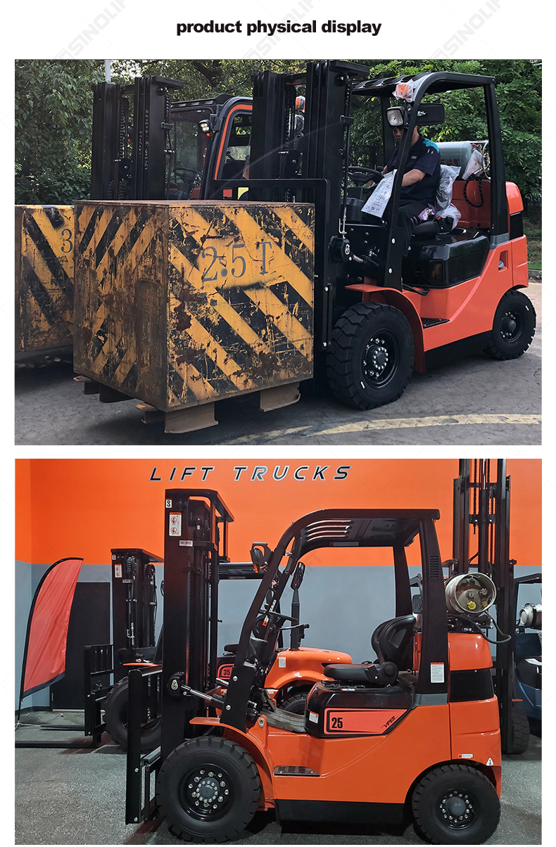 SINOLIFT's versatile C Series forklift: dual-fuel engine, wide-view mast options, and operator-focused cabin design.