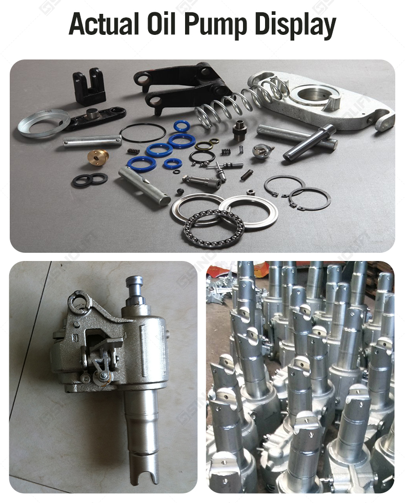 BF series pallet truck pump with open-end axle bore for frequent lubrication needs