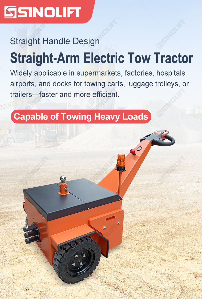 Sinolift ML450 heavy-duty electric tow tractor towing pallet carts in warehouse