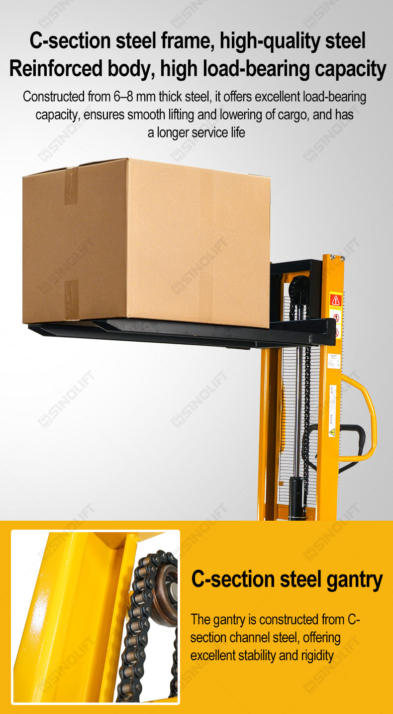 SYC Manual Hydraulic Pallet Stacker | 1.5 Ton Capacity, 3m Lift | Warehouse Hand Lift