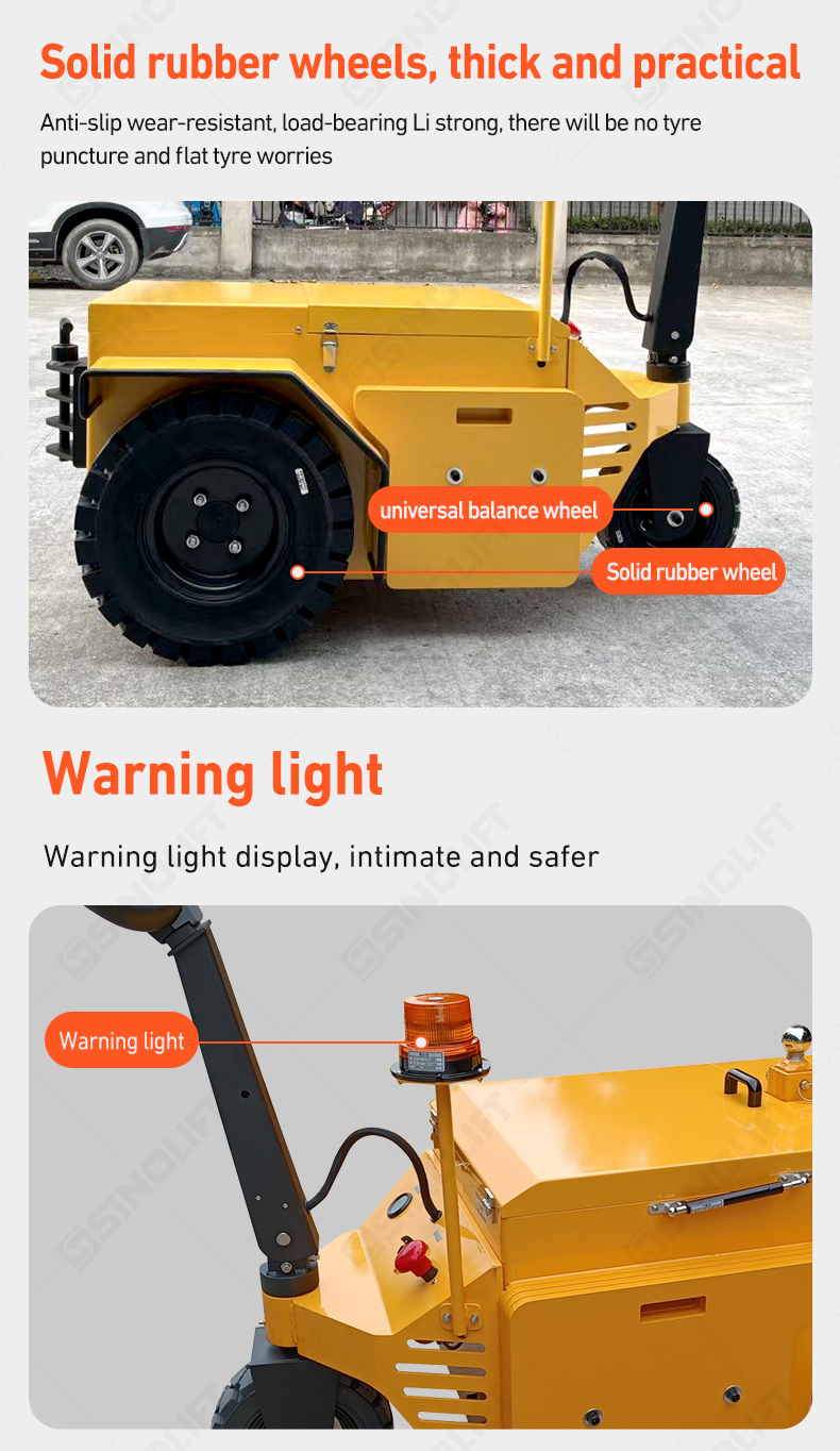 Safe aircraft tow tractors with warning lights