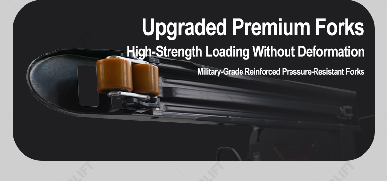 Industrial electric pallet jack with 6% gradeability and ergonomic handle