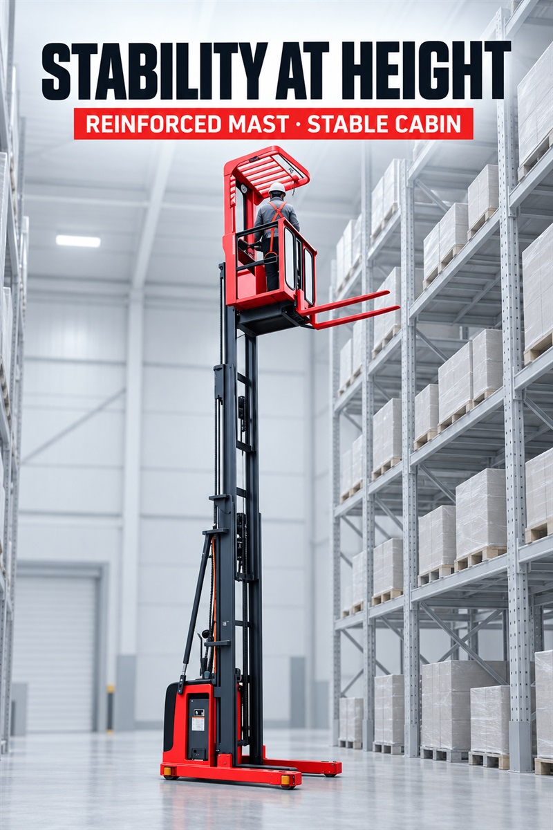 MHA10 electric order picker with open and closed cab customization options