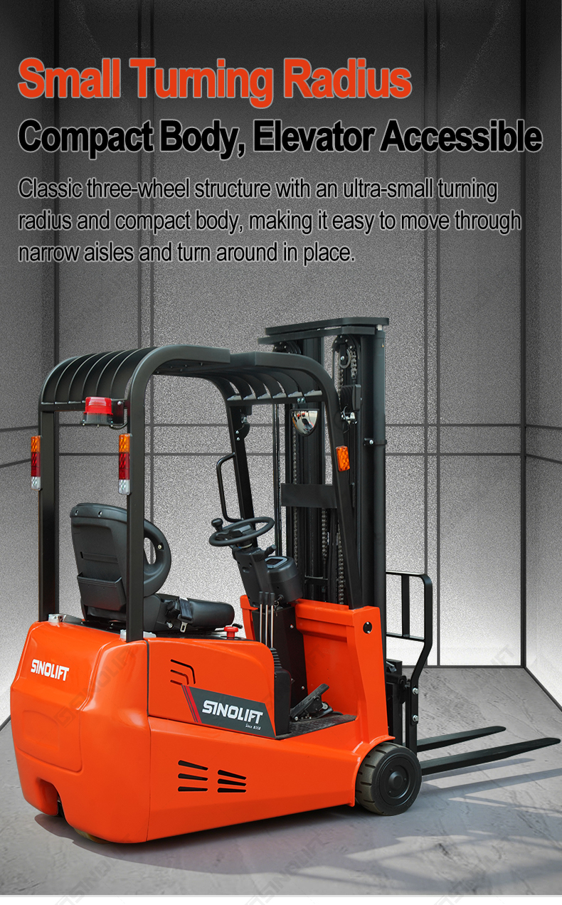 1.0-1.5T CPDS10A/15A Three Wheel Electric Forklift for Narrow Aisles