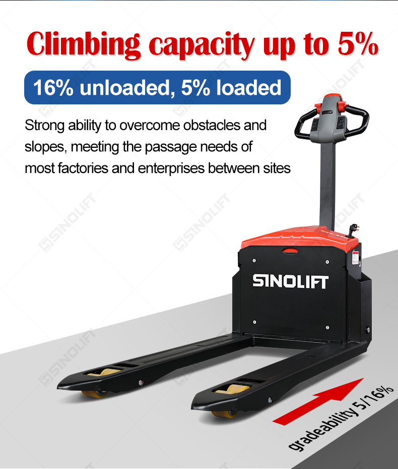 Durable electric pallet truck with 4-6 hour runtime for warehouse logistics