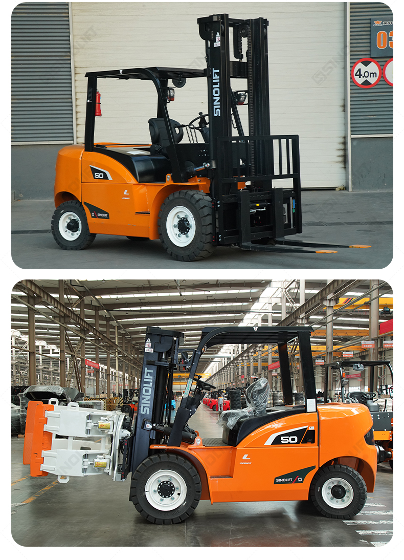 Forklift truck with large hood opening for quick maintenance access