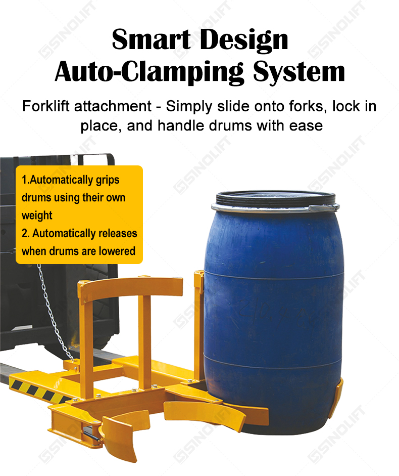Heavy industrial drum lifter with reinforced steel construction
