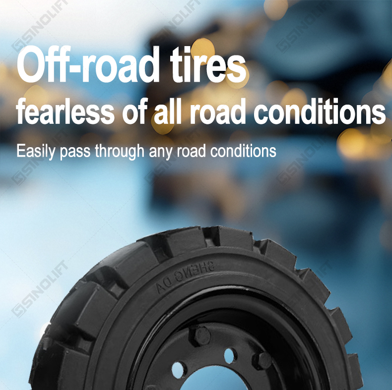 High-traction off-road drive wheel with concave-convex tread pattern