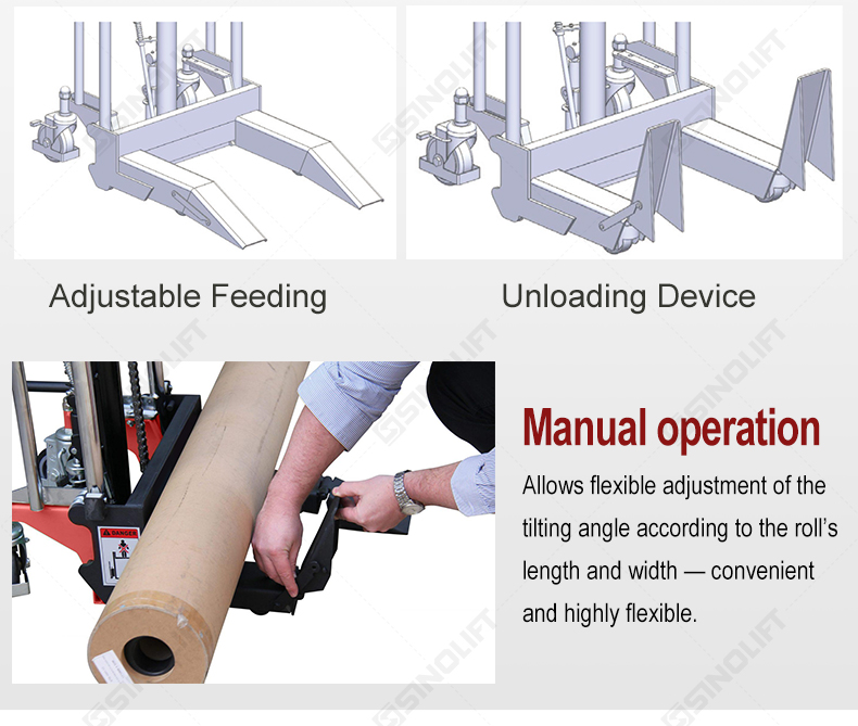 Close-up of SINOLIFT EFM lifter's intelligent control panel with key start, battery indicator, and lift buttons for user-friendly operation.
