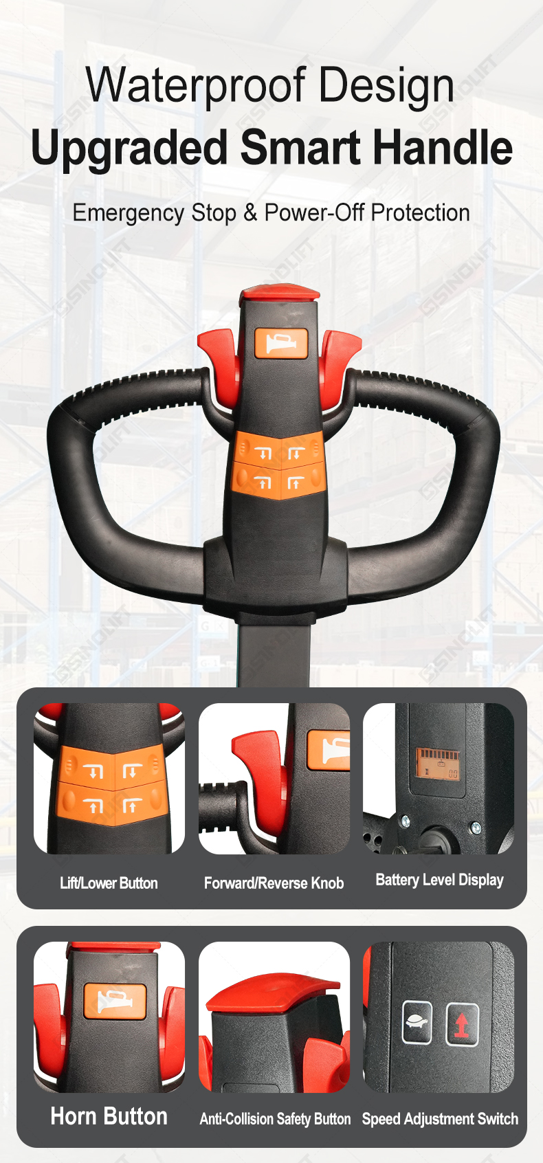 Waterproof EPT30RTS pallet truck handling warehouse goods