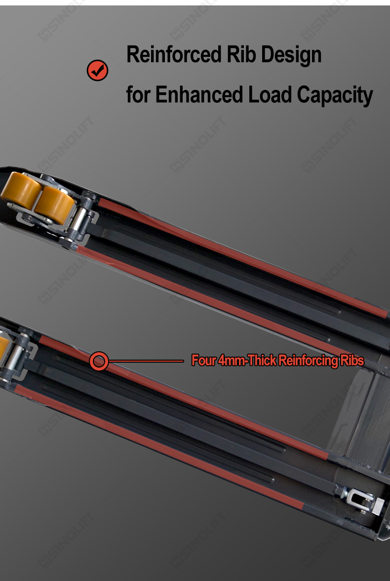 Narrow aisle electric pallet jack with 1380mm turning radius