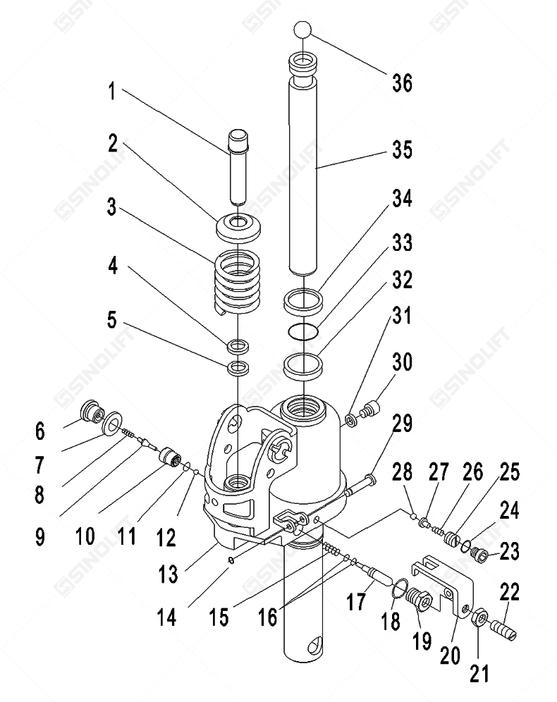 Industrial hydraulic pump unit compatible with DB series pallet trucks