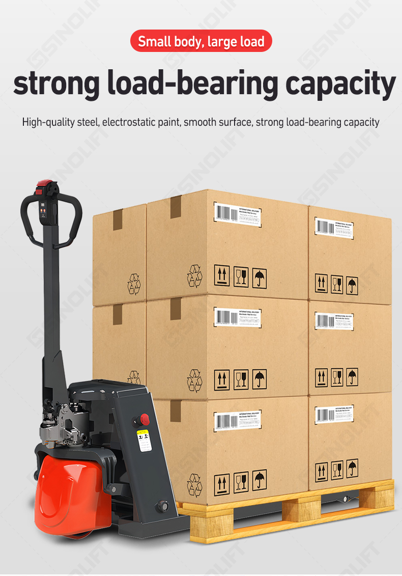 T20 Electric Pallet Jack – Lightweight (110kg) yet powerful 2000kg lift for warehouse efficiency.
