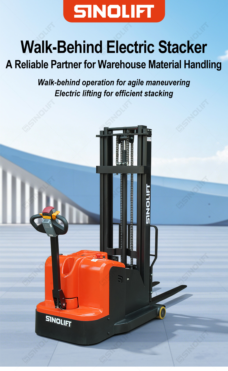 SINOLIFT CPDW10 CPDW12 Electric Counterbalanced Walkie Pallet Stacker