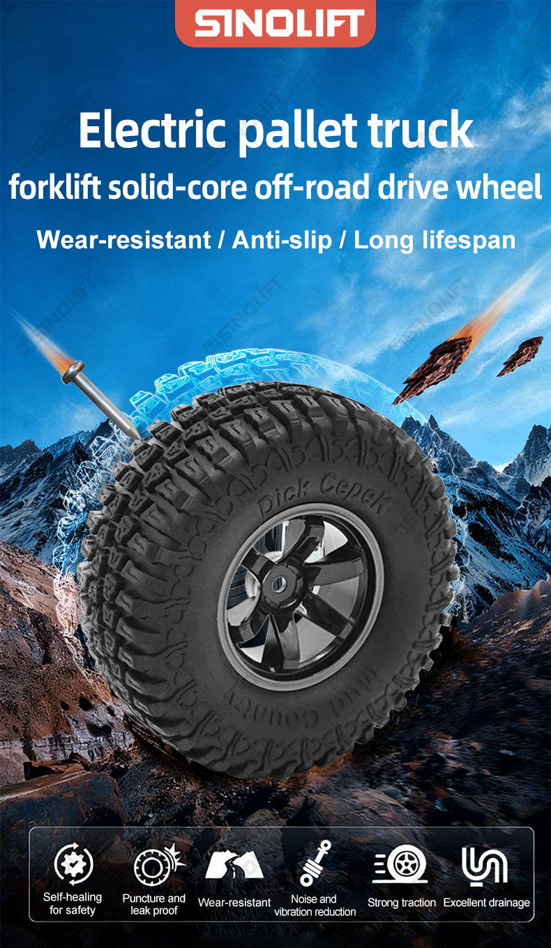 Heavy-duty off-road solid core tire for industrial material handling equipment