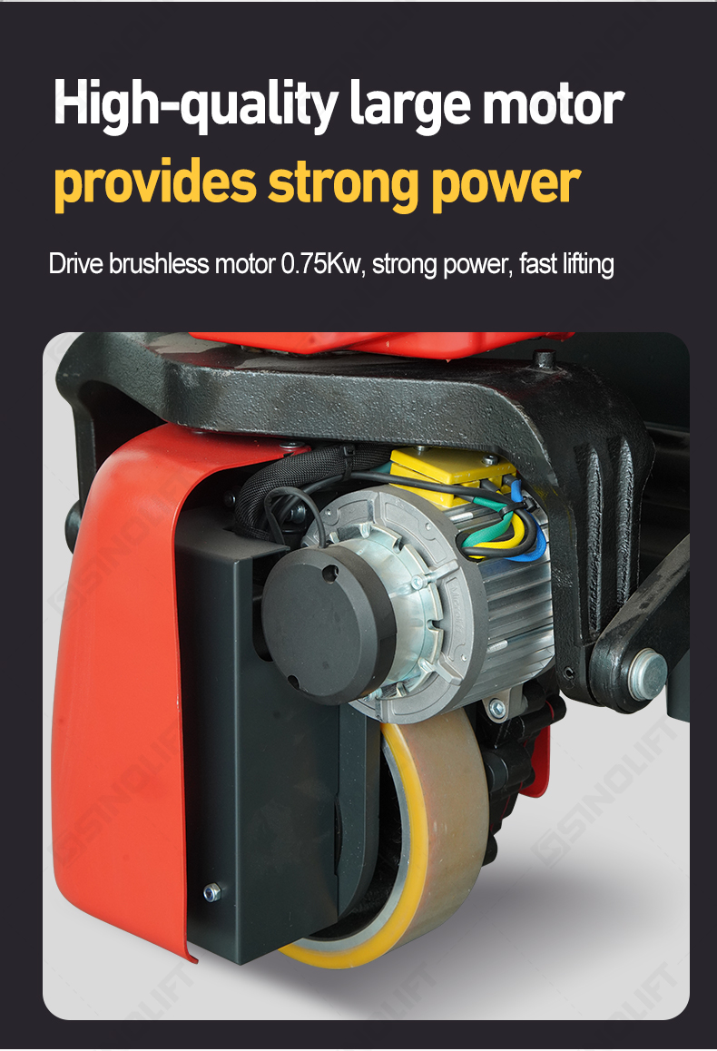 SINOLIFT T20i electric pallet jack with ergonomic controls and safety features