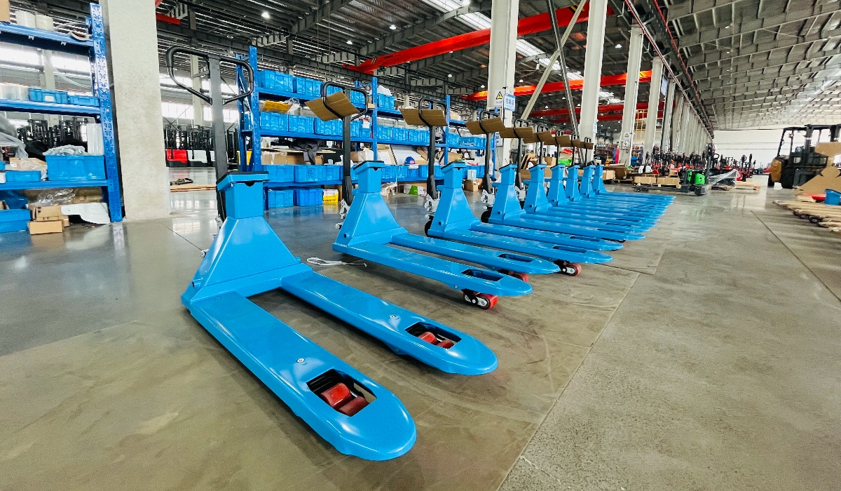 Custom Blue-Coated Electric Scale Pallet truck with printer