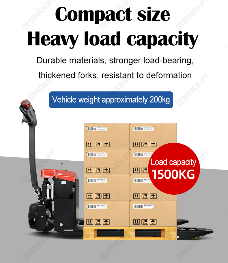 Durable electric pallet truck with 4-6 hour runtime for warehouse logistics