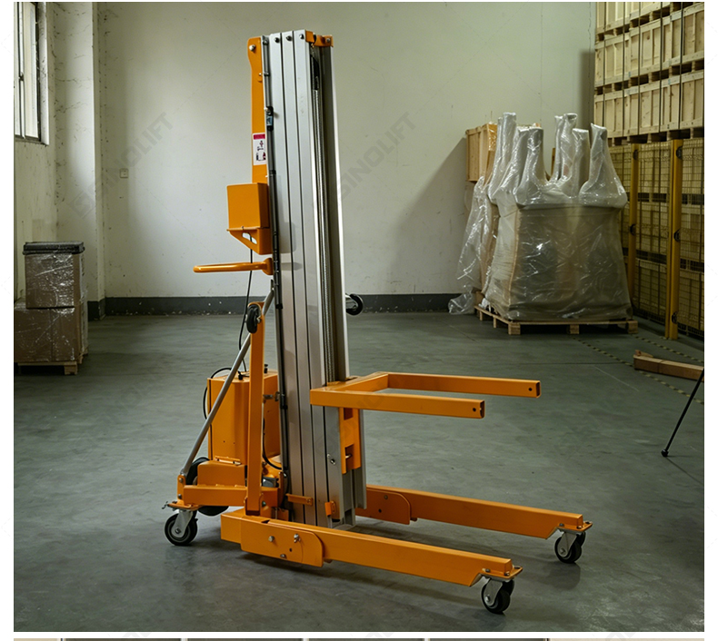 SINOLIFT ELGA-DC Semi-Electric Aluminum Material Lift for HVAC & Construction