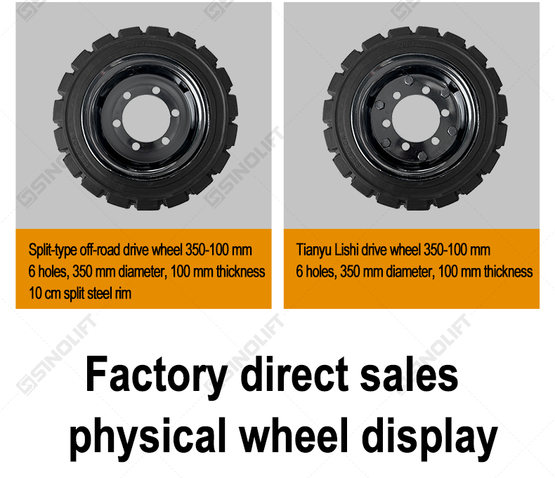 Solid-core drive wheel designed for uneven terrain and gravel surfaces