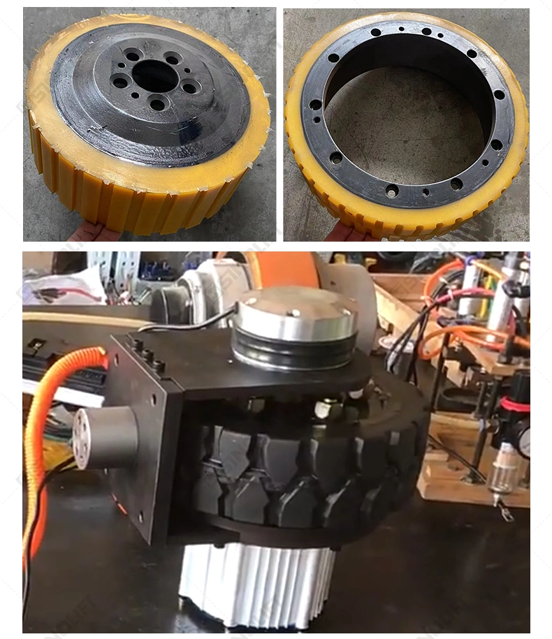 Solid-core drive wheel designed for uneven terrain and gravel surfaces
