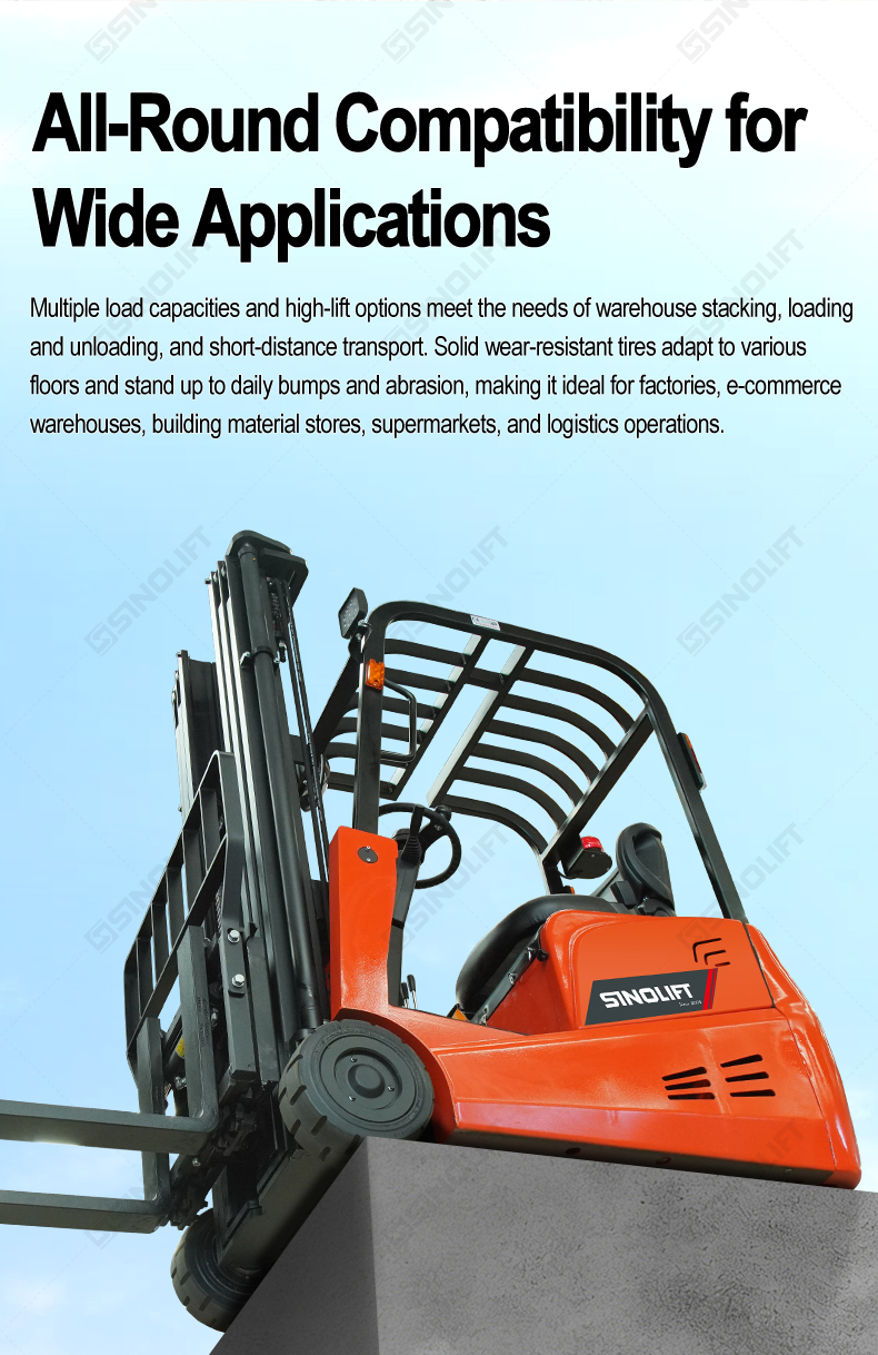 1.0-1.5T CPDS10A/15A Three Wheel Electric Forklift for Narrow Aisles