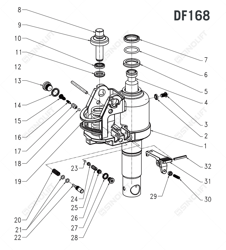 Heavy-duty hydraulic pump replacement for material handling equipment with triple seals