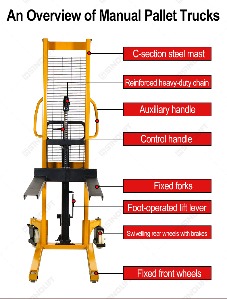 SYC Manual Hydraulic Pallet Stacker | 1.5 Ton Capacity, 3m Lift | Warehouse Hand Lift