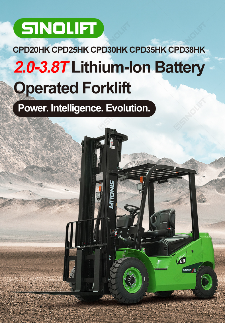 Upgrade your intensive operations with the SINOLIFT 2.0-3.8T Lithium-Ion Forklift, designed for multi-shift applications with fast charging and superior performance.