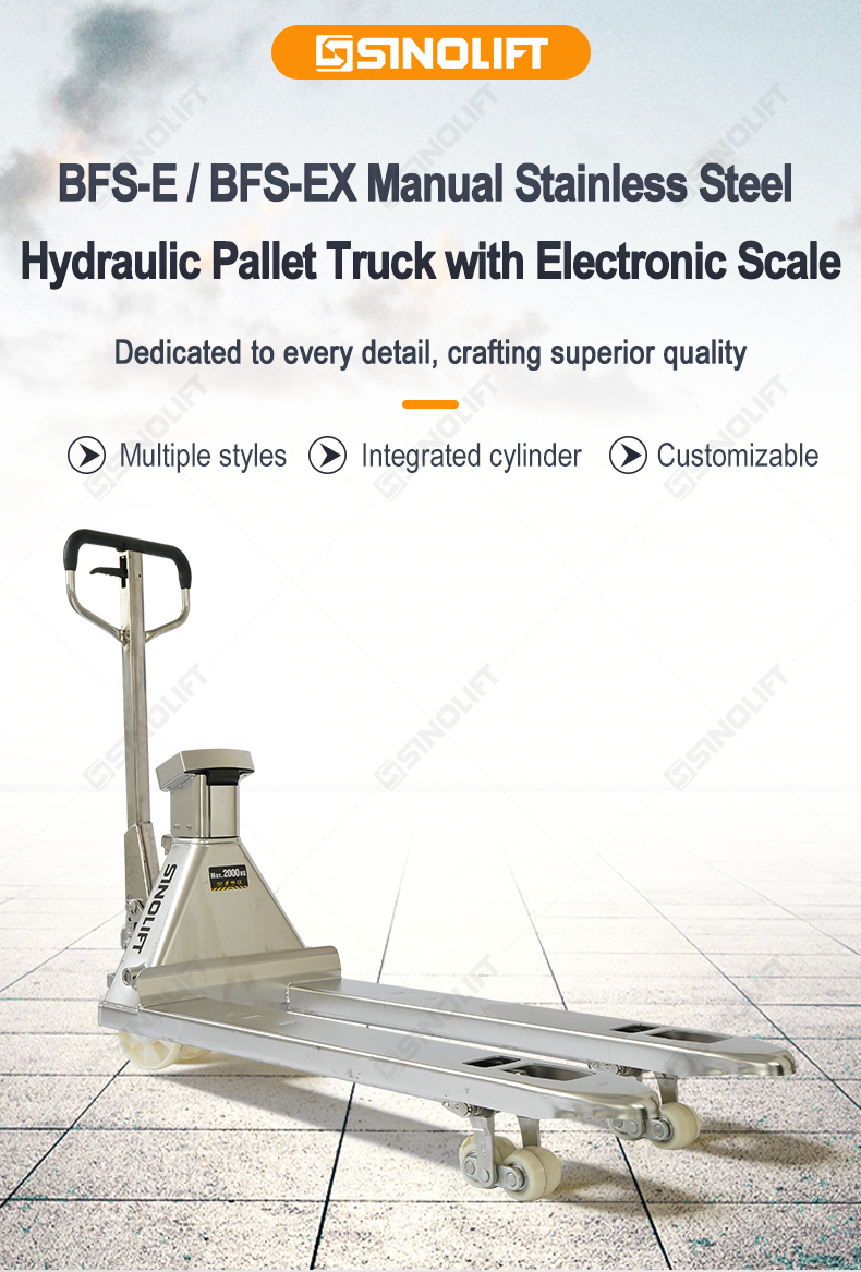 BFS-E Manual Stainless Steel Hydraulic Pallet Truck with Scale