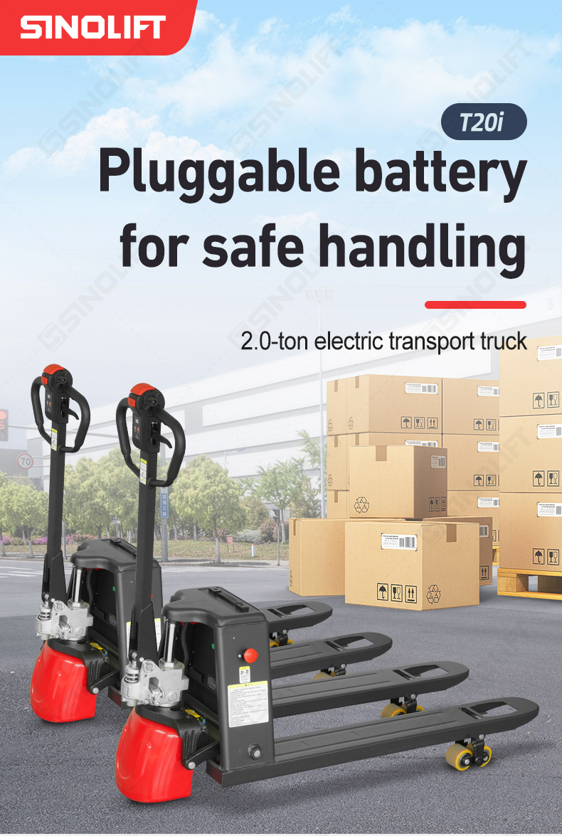 T20 Electric Pallet Truck – Affordable, reliable entry-level pallet mover with 2000kg capacity.
