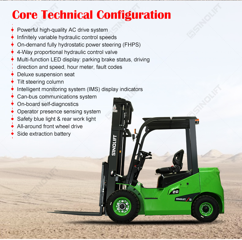 Discover the powerful CPD20-38HK series: a heavy-duty electric forklift that combines lithium-ion efficiency with the power to handle your most demanding tasks.